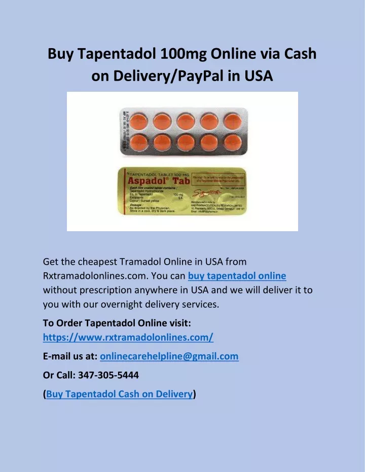 buy tapentadol 100mg online via cash on delivery