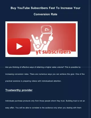 Buy YouTube Subscribers Fast To Increase Your Conversion Rate
