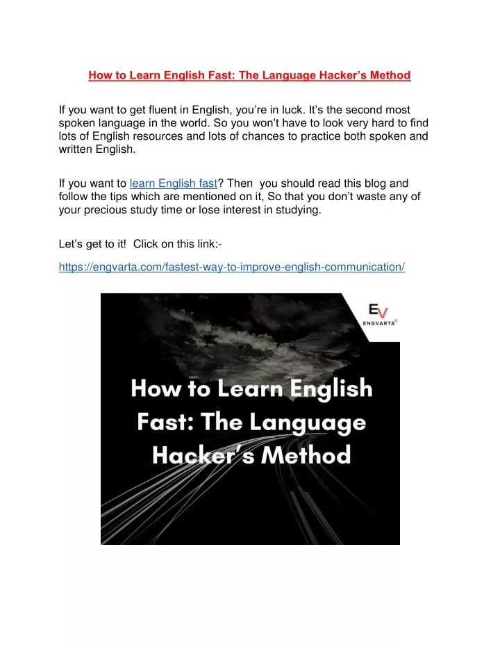 how to learn english fast the language hacker