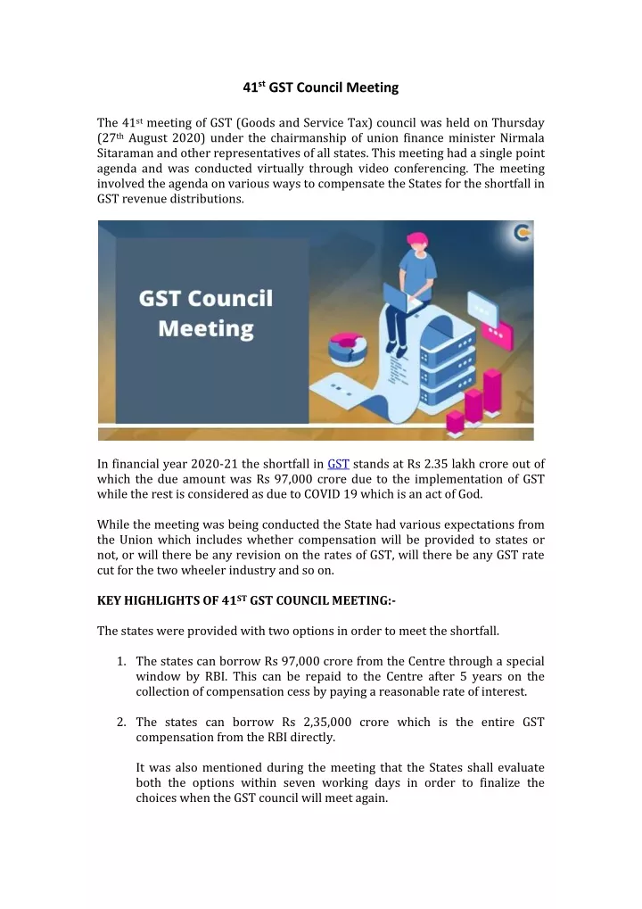 41 st gst council meeting