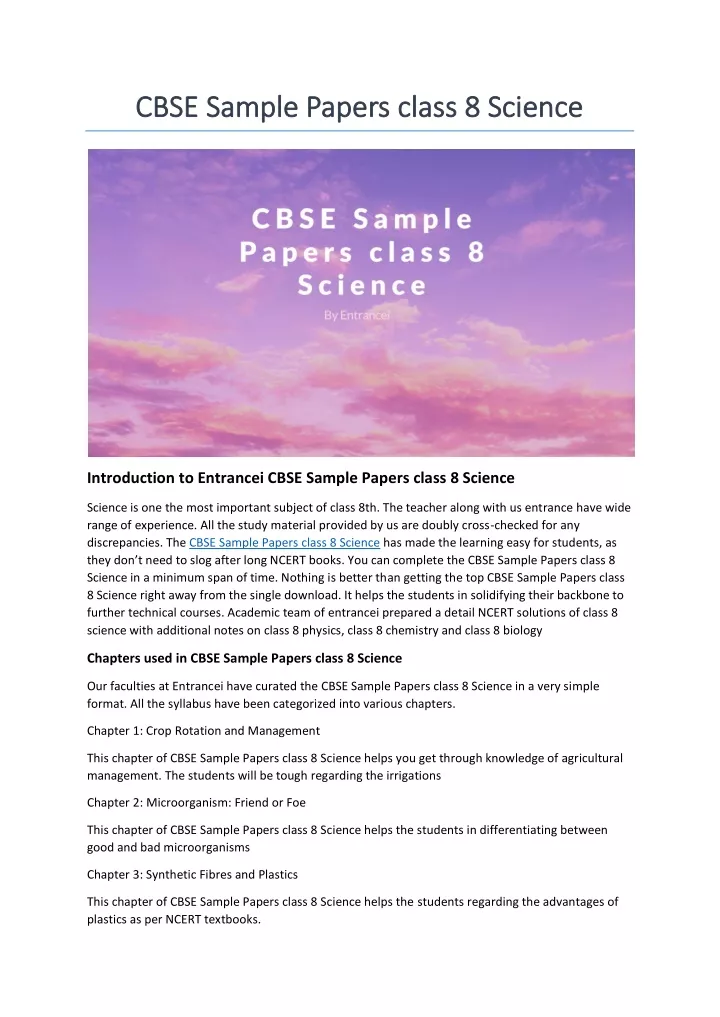 cbse sample papers class 8 science cbse sample