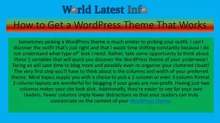how to get a wordpress theme that works