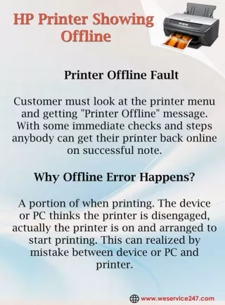 How To Fix  HP Printer Showing Offline - WeService247