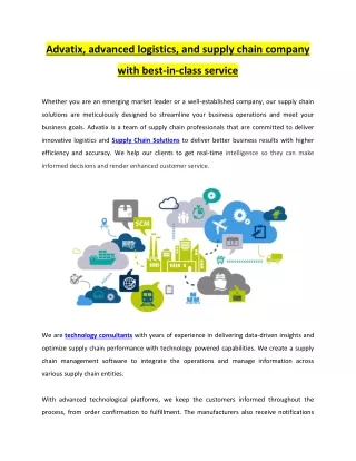 advatix advanced logistics and supply chain
