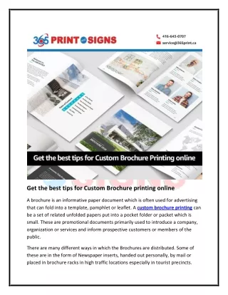 Get the best tips for Custom Brochure Printing online