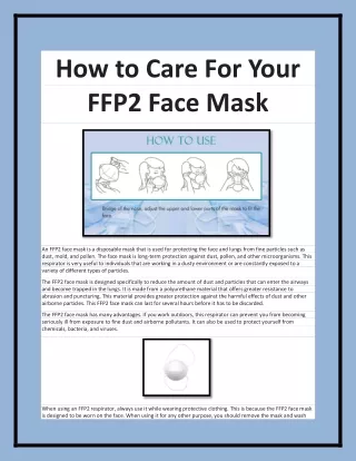 Efficient FFP2 Respirator Mask