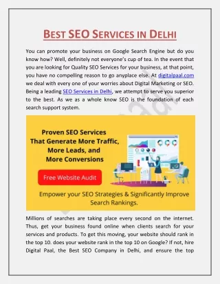 Best SEO Services in Delhi, SEO Expert Company in Delhi | digital paal