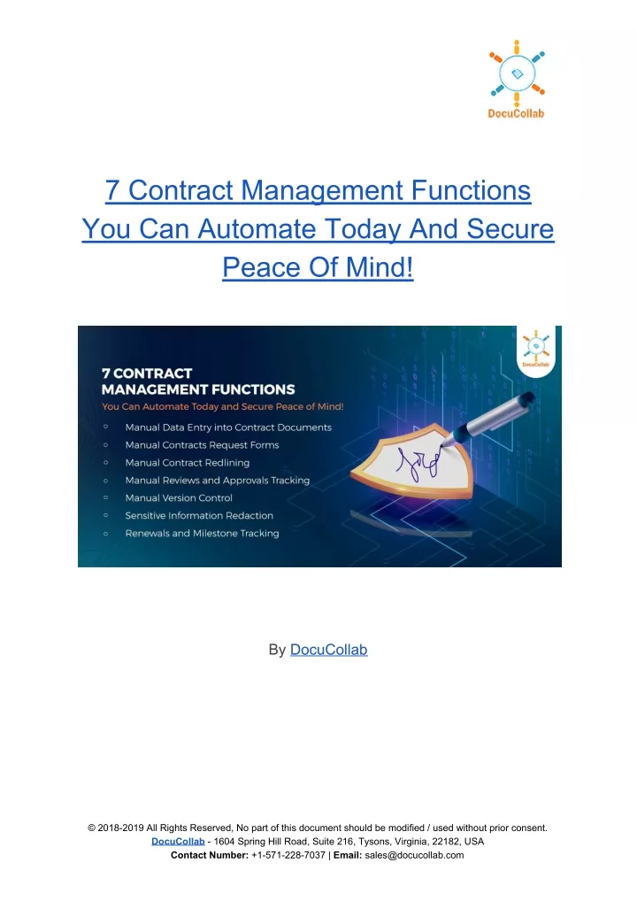 7 contract management functions you can automate