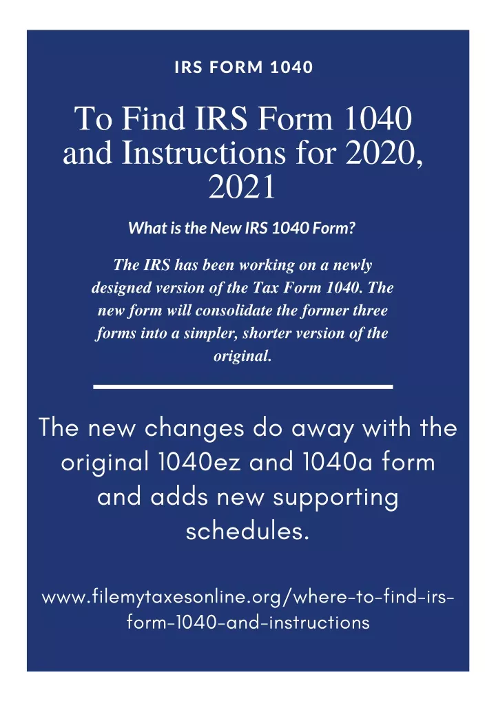 PPT Find IRS Form 1040 and Instructions PowerPoint Presentation, free