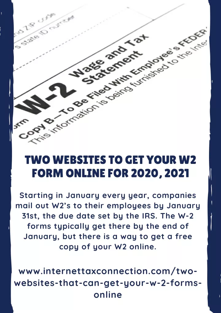 two websites to get your w2 form online for 2020