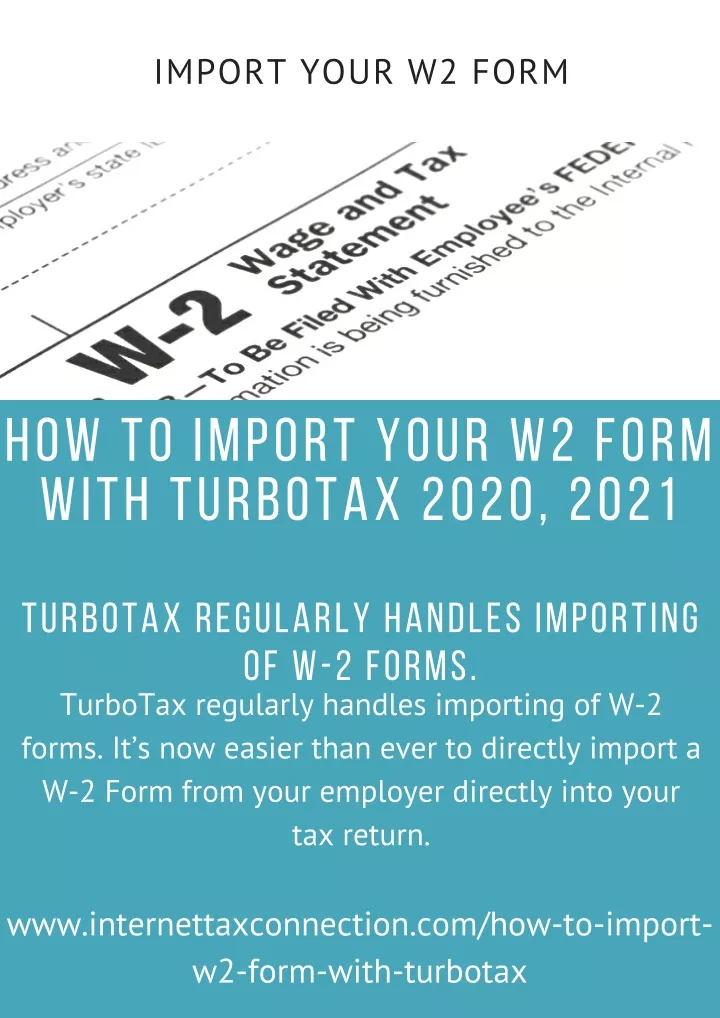 import your w2 form