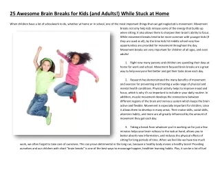 25 Awesome Brain Breaks for Kids (and Adults!) While Stuck at Home