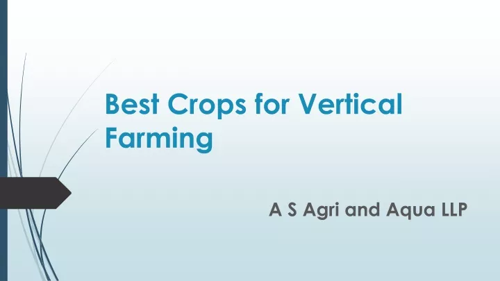 best crops for vertical farming