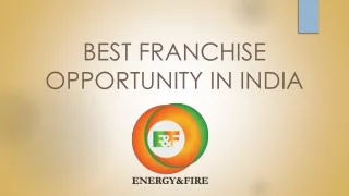 Best franchise opportunity in India