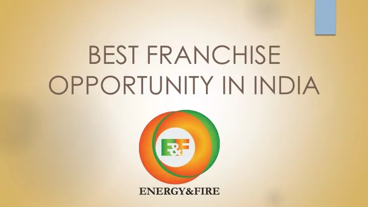best franchise opportunity in india