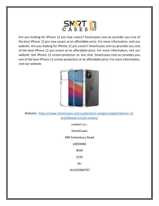 Iphone 12 pro covers | Smartcases.com.au