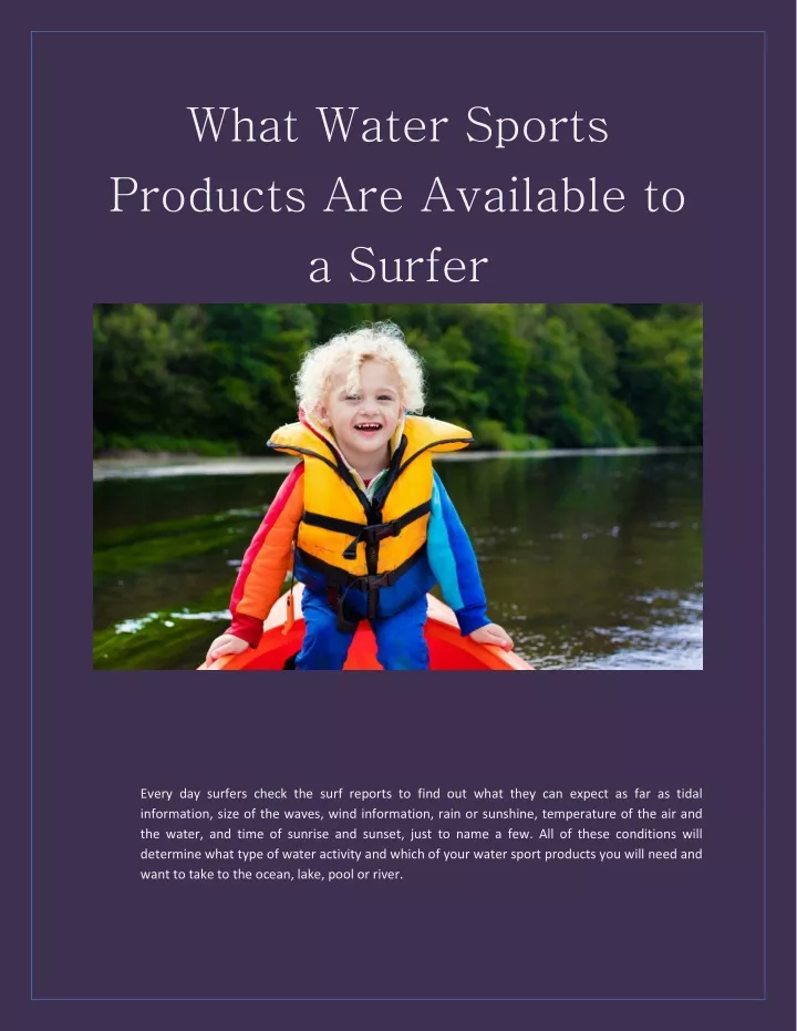 what water sports products are available
