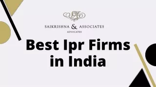 Top IPR Firm India | Saikrishna Rajagopal | Saikrishna & Associates