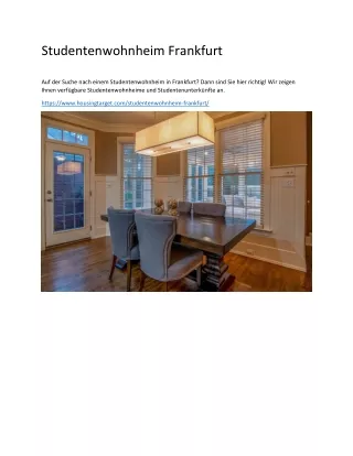 studentenwohnheim frankfurt
