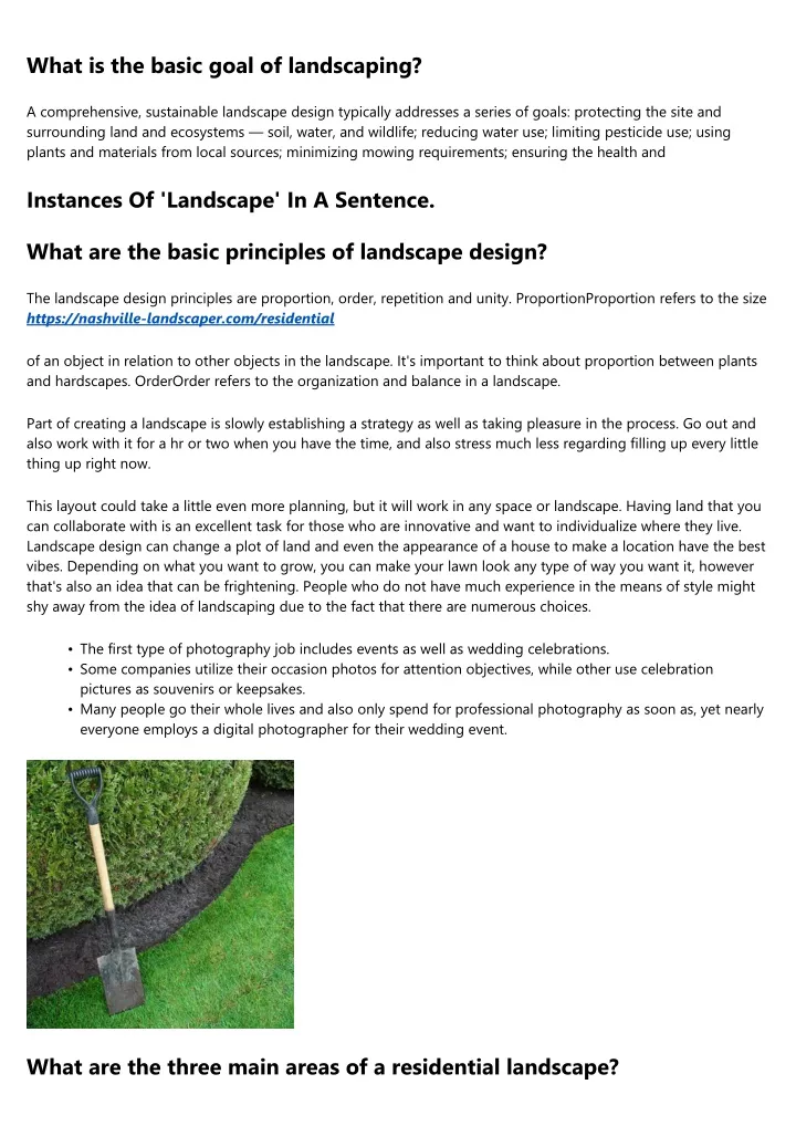 what is the basic goal of landscaping