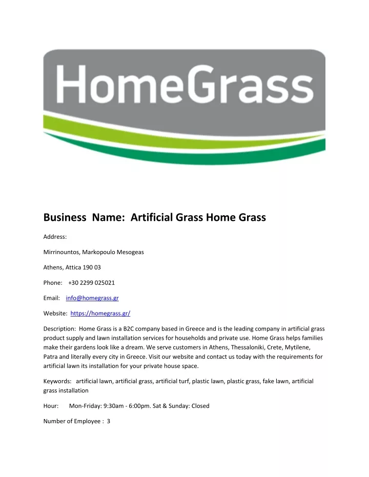 business name artificial grass home grass