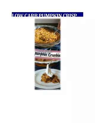 low carb pumpkin crisp