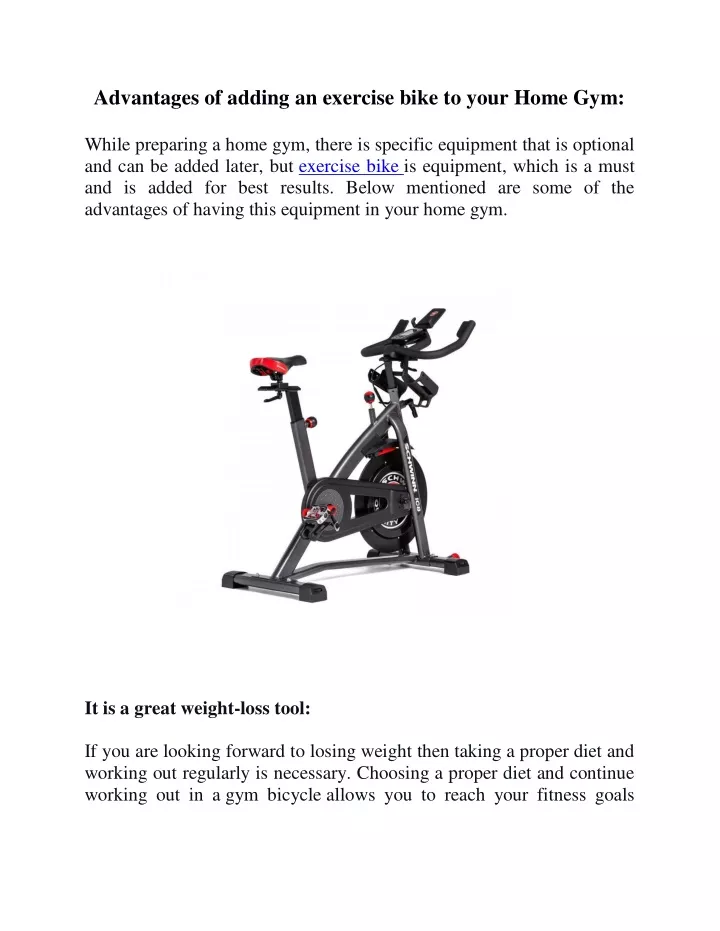 advantages of adding an exercise bike to your