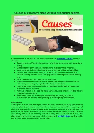 causes of excessive sleep without armodafinil