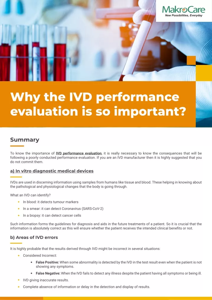why the ivd performance evaluation is so important