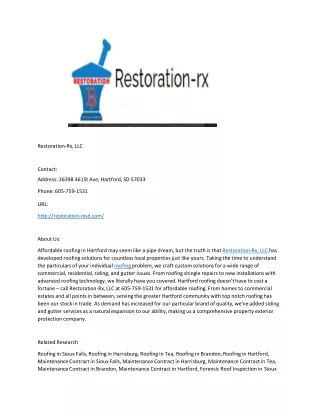 Restoration-Rx, LLC