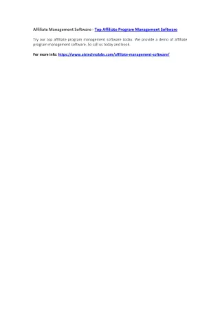 affiliate management software top affiliate