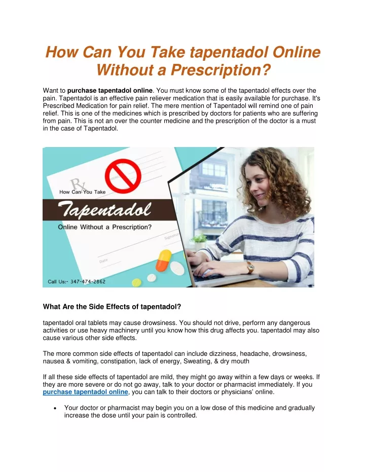 how can you take tapentadol online without