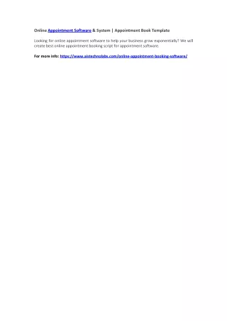 online appointment software system appointment
