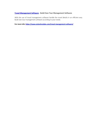 travel management software build own tour
