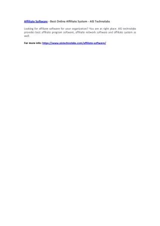affiliate software best online affiliate system
