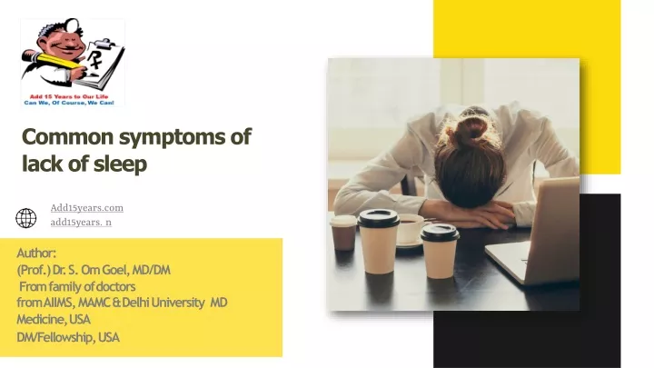 common symptoms of lack of sleep