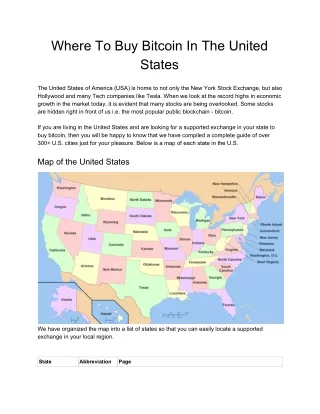 Where To Buy Bitcoin In The United States