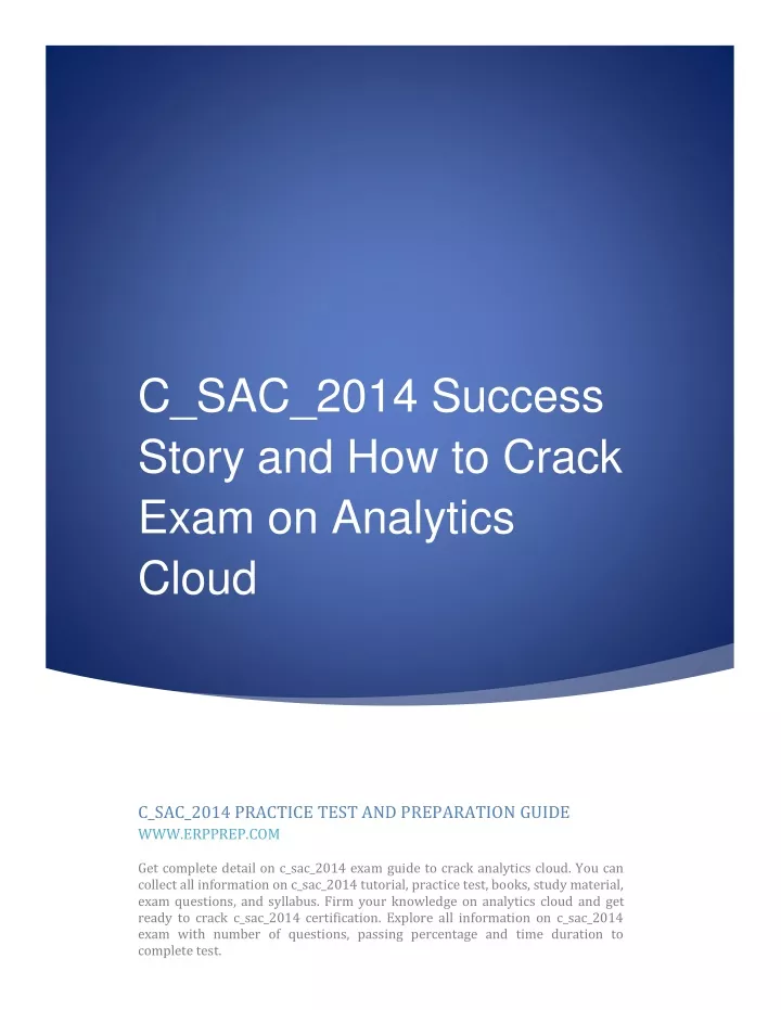 c sac 2014 success story and how to crack exam