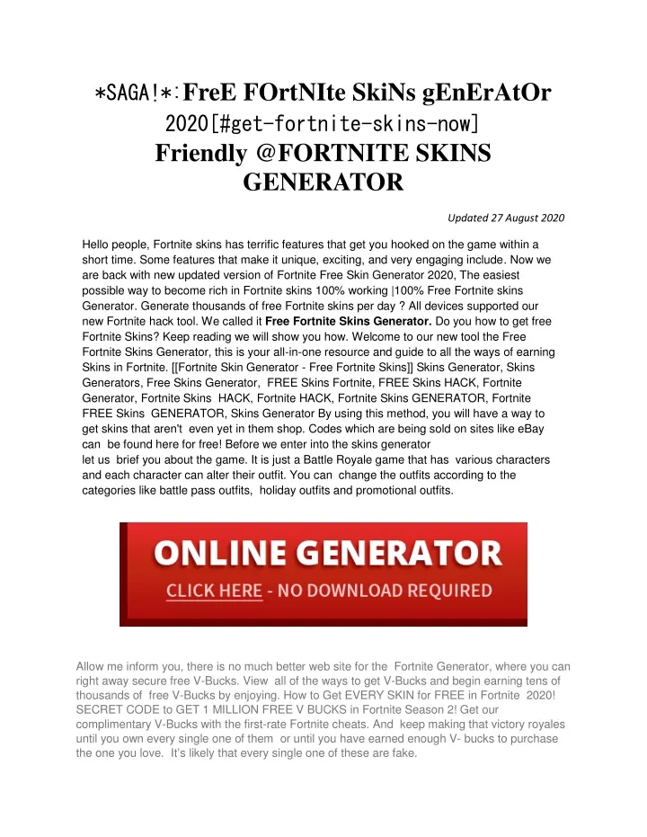 saga free fortnite skins generator 2020