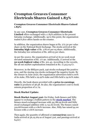 crompton greaves consumer electricals shares