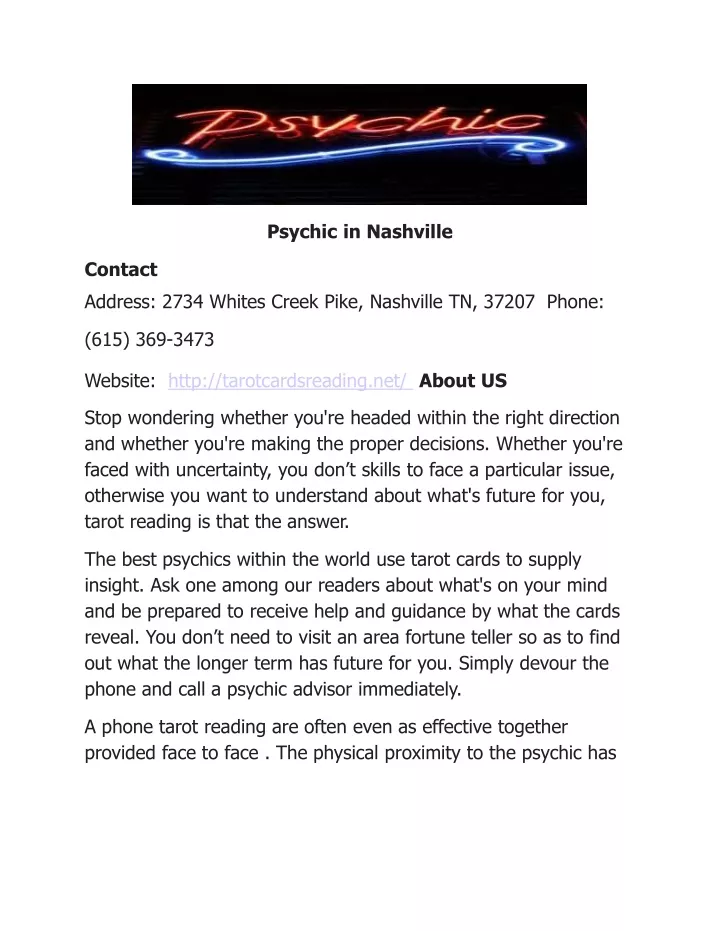 psychic in nashville contact address 2734 whites