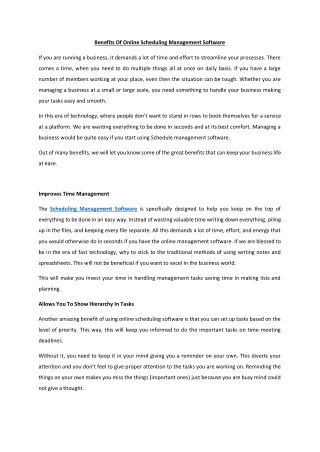 benefits of online scheduling management software