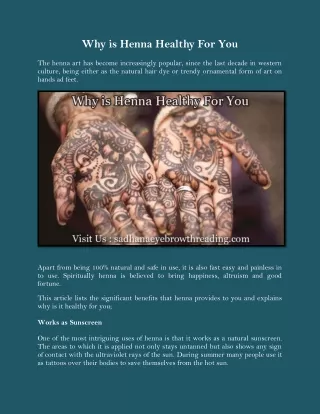 why is henna healthy for you
