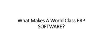 What Makes A World Class ERP SOFTWARE?