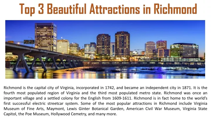 top 3 beautiful attractions in richmond