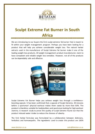 Sculpt Extreme Fat Burner in South Africa
