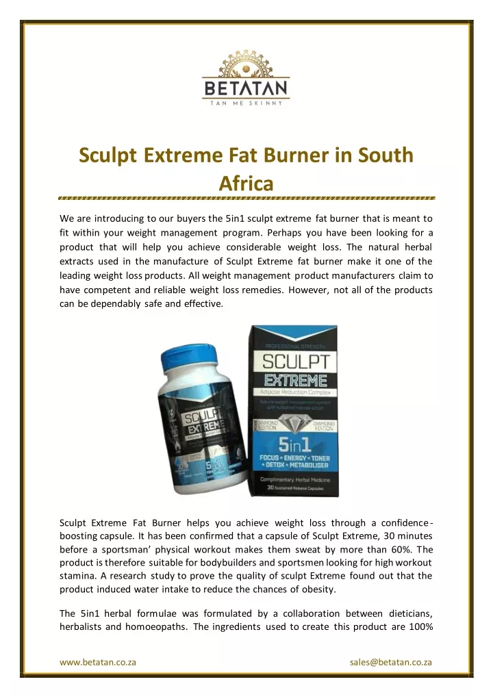 sculpt extreme fat burner in south africa