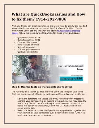 what are quickbooks issues and how to fix them