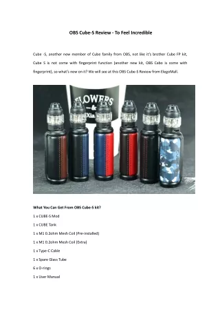obs cube s review to feel incredible
