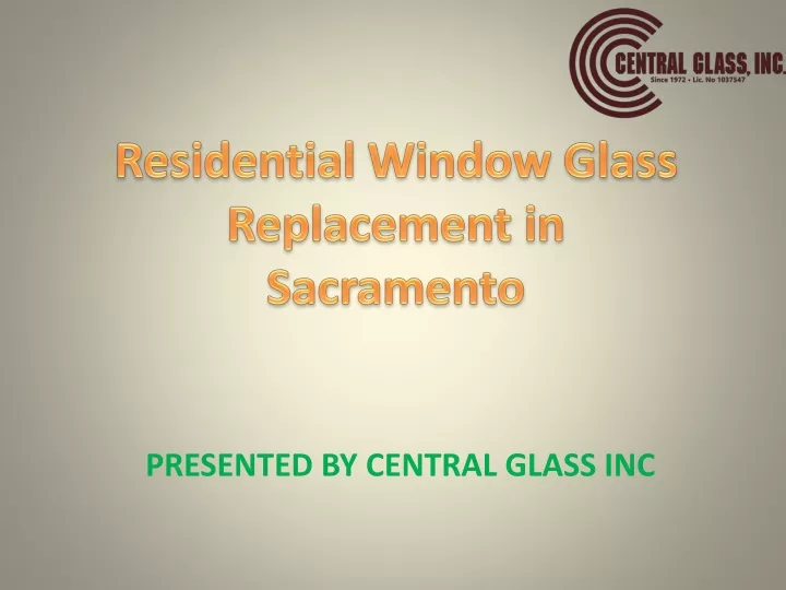 presented by central glass inc